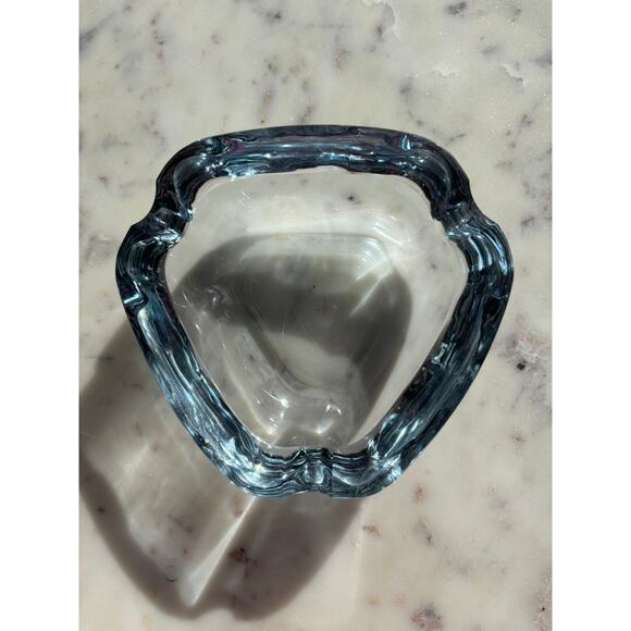 Vintage Strombergshyttan H65 Signed Sweden Art Glass Ashtray Blue Tint MCM READ - Picture 1 of 16